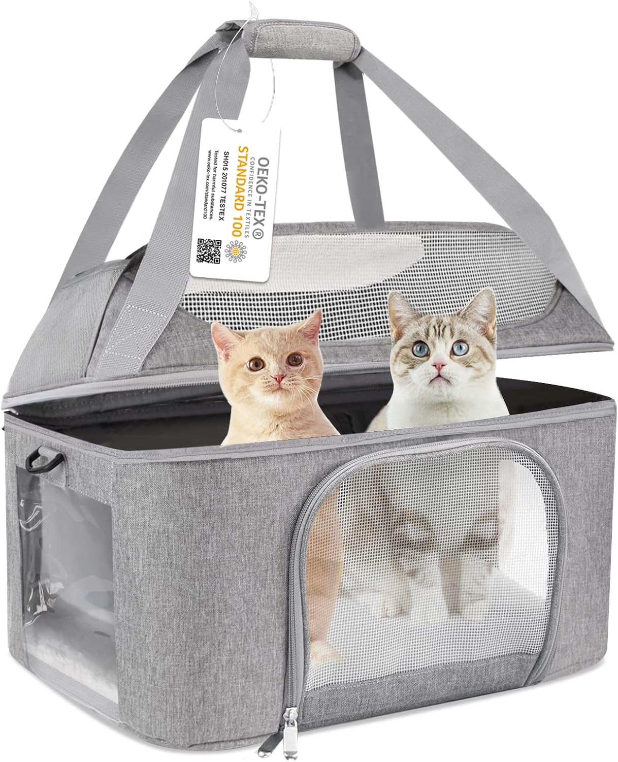 Large Cat Carrier Soft Side Pet Carrier for Travel and Comfort