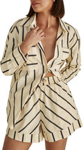 Fashionable Tankaneo Women's Striped Two Piece Ensemble for Comfort