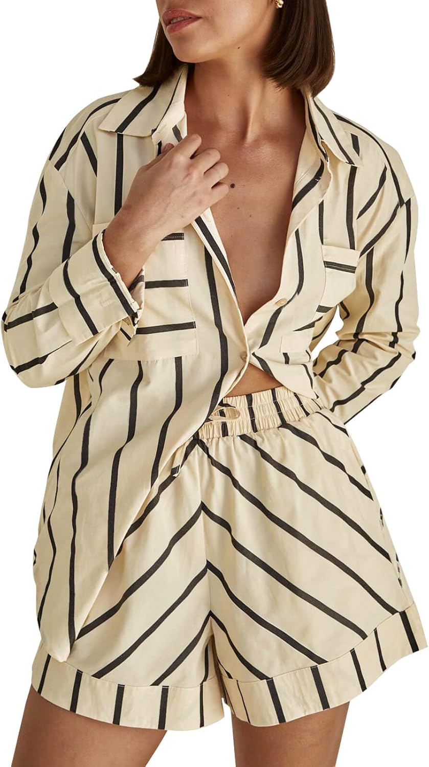 Tankaneo Womens Striped 2 Piece Outfits for Stylish Comfort