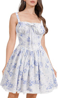 Corset Dresses for Women Spaghetti Straps Short Mini Floral Lace is