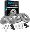 TRQ Front and Rear Brake Pad & Rotor Kit Compatible with 2009-2013