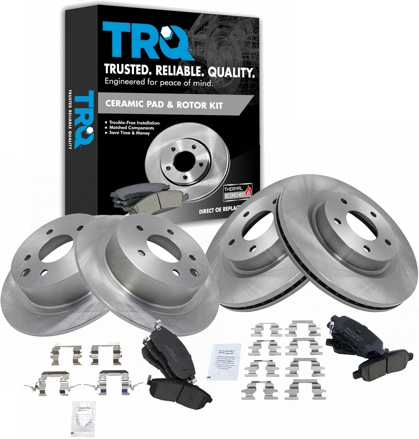 TRQ Brake Pad & Rotor Kit for 2009-2013 Nissan Altima Vehicles