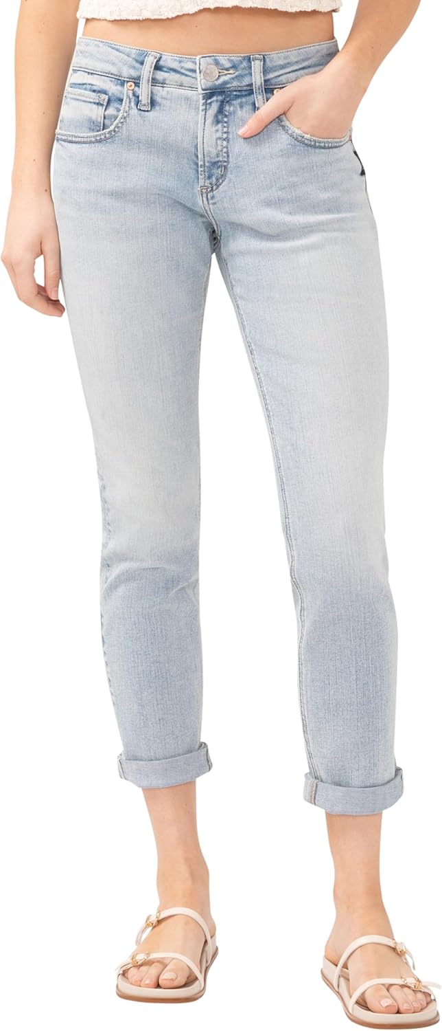 Silver Jeans Co. Womens Boyfriend Mid Rise Slim Leg Jeans Review