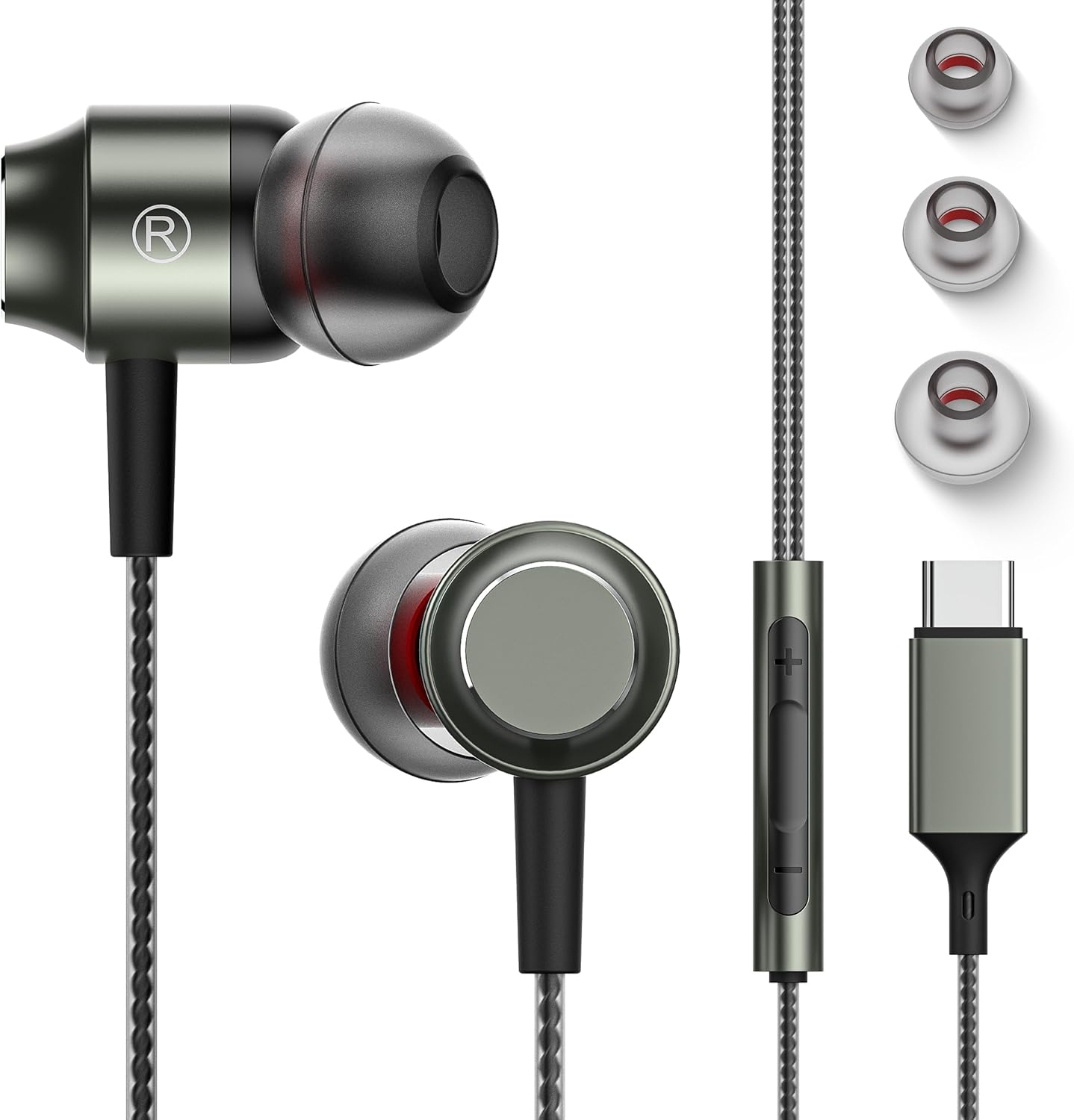 Enhanced Bass Stereo USB C Earbuds by Marsno