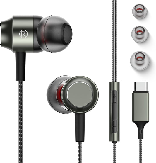 Enhanced Bass Stereo USB C Earbuds by Marsno