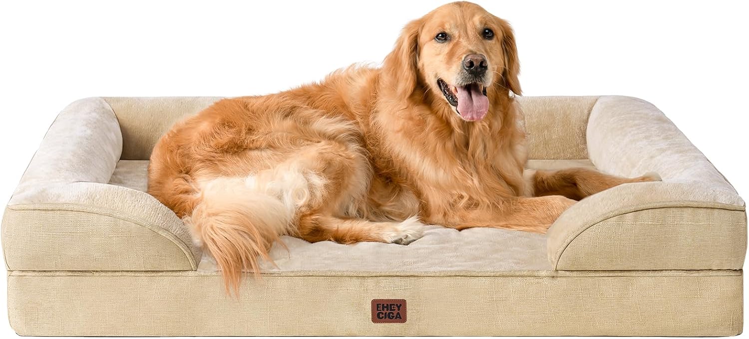 Orthopedic Dog Bed for Large Dogs with Waterproof Memory Foam