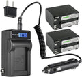 Kastar 2-Pack BP-970G Battery and LCD AC Charger Kit - Long Runtime