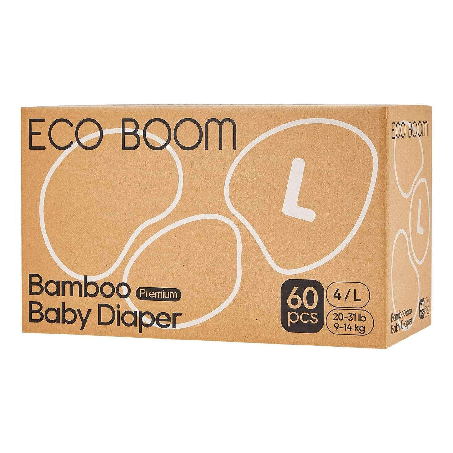 ECO BOOM Size 4 Bamboo Diapers - Natural Softness!