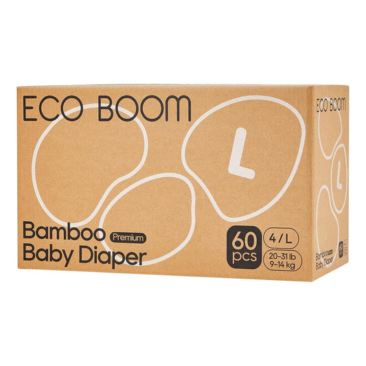 ECO BOOM Diapers Viscose Bamboo Natural Soft Nappies 20-31lb