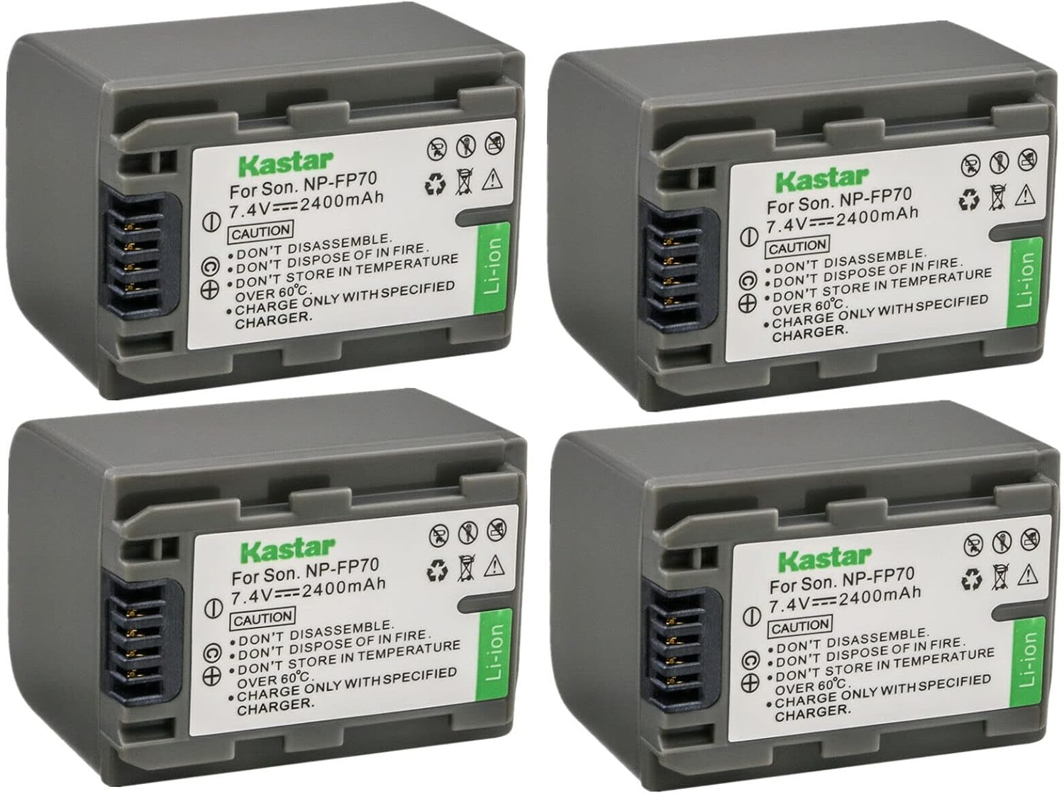 Kastar 4-Pack NP-FP70 Battery Replacement for Sony Cameras