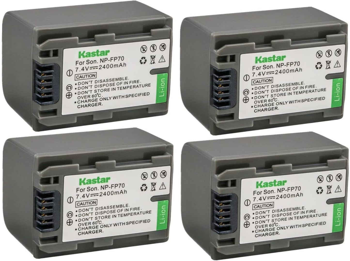 Kastar 4-Pack NP-FP70 / NP-FP71 Batteries for Sony Camcorders