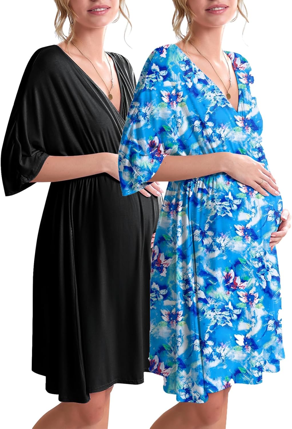Ekouaer 3 in 1 Labor Delivery Hospital Gown for Moms