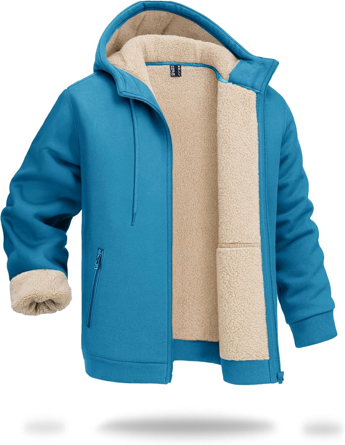 Boladeci Men's Sherpa Lined Hoodie Jacket for Winter Warmth