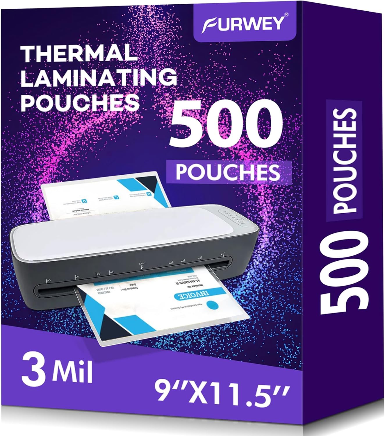 500 Clear Laminating Sheets - Protect Your Documents with FURWEY