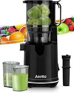 Aeitto Masticating Juicer with 5.3in Chute for High Juice Yield