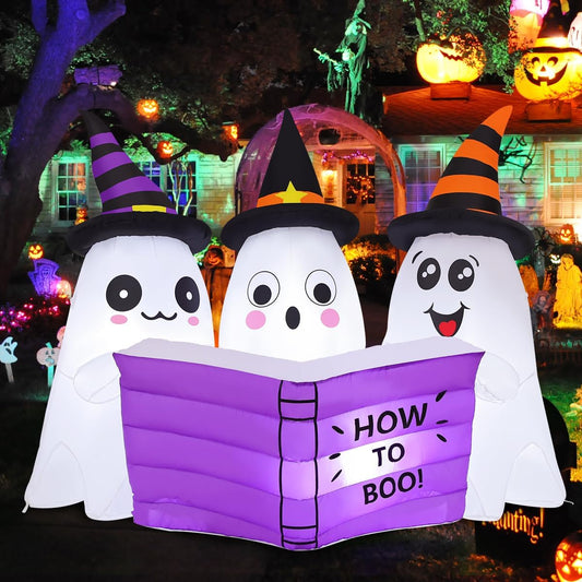 GOOSH 5.2FT Long Halloween Inflatable Ghost for Yard Decor