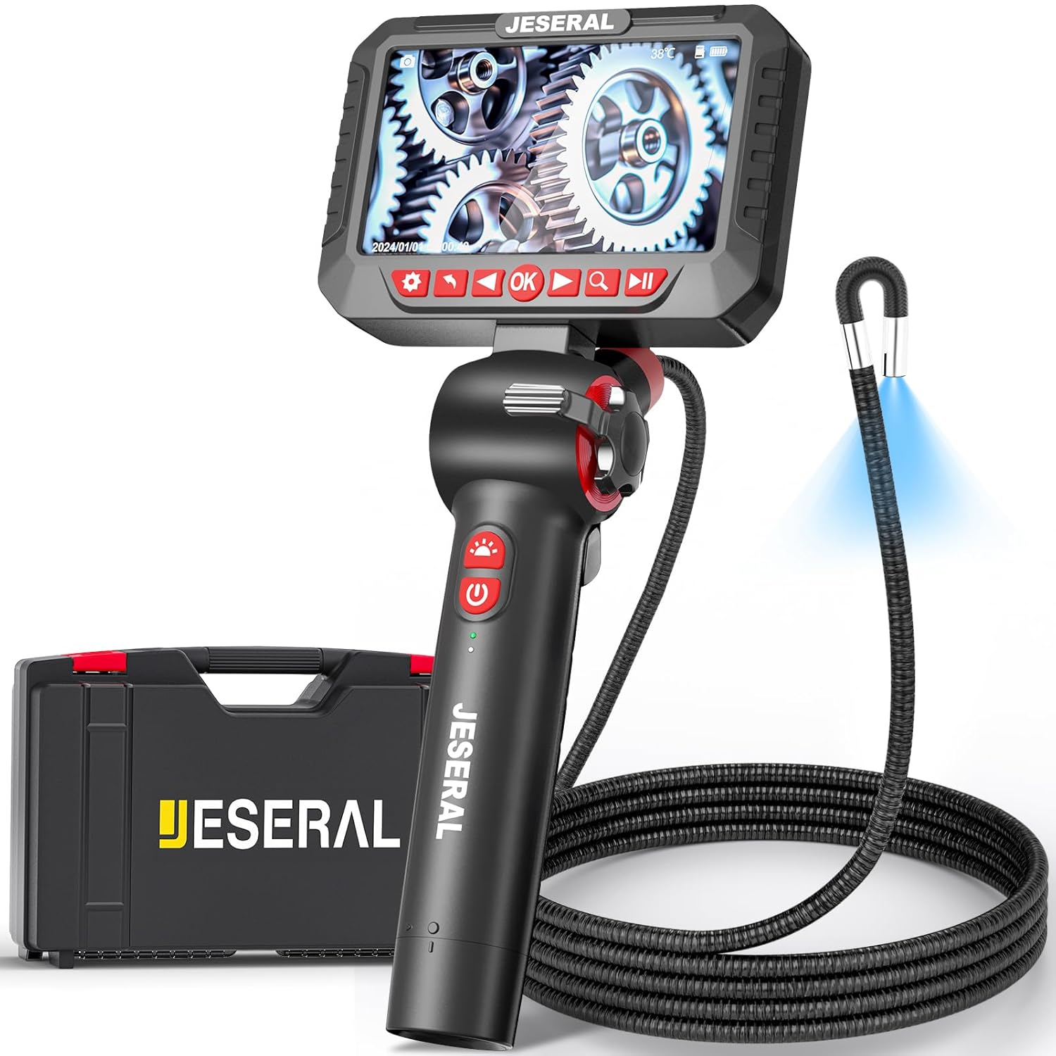 Articulating Borescope Camera with 5in HD Screen for Mechanics