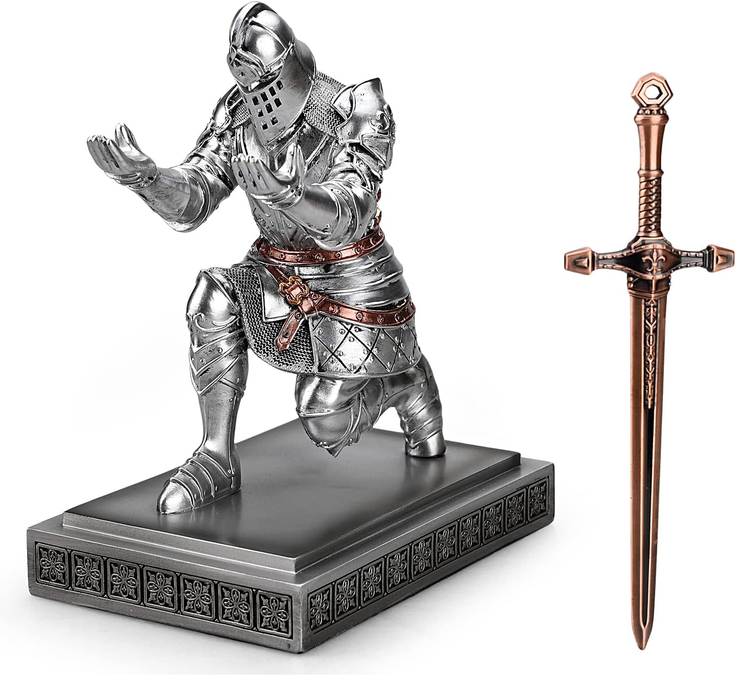 King's Guard Knight Pen Holder for Desk - Unique Resin Organizer