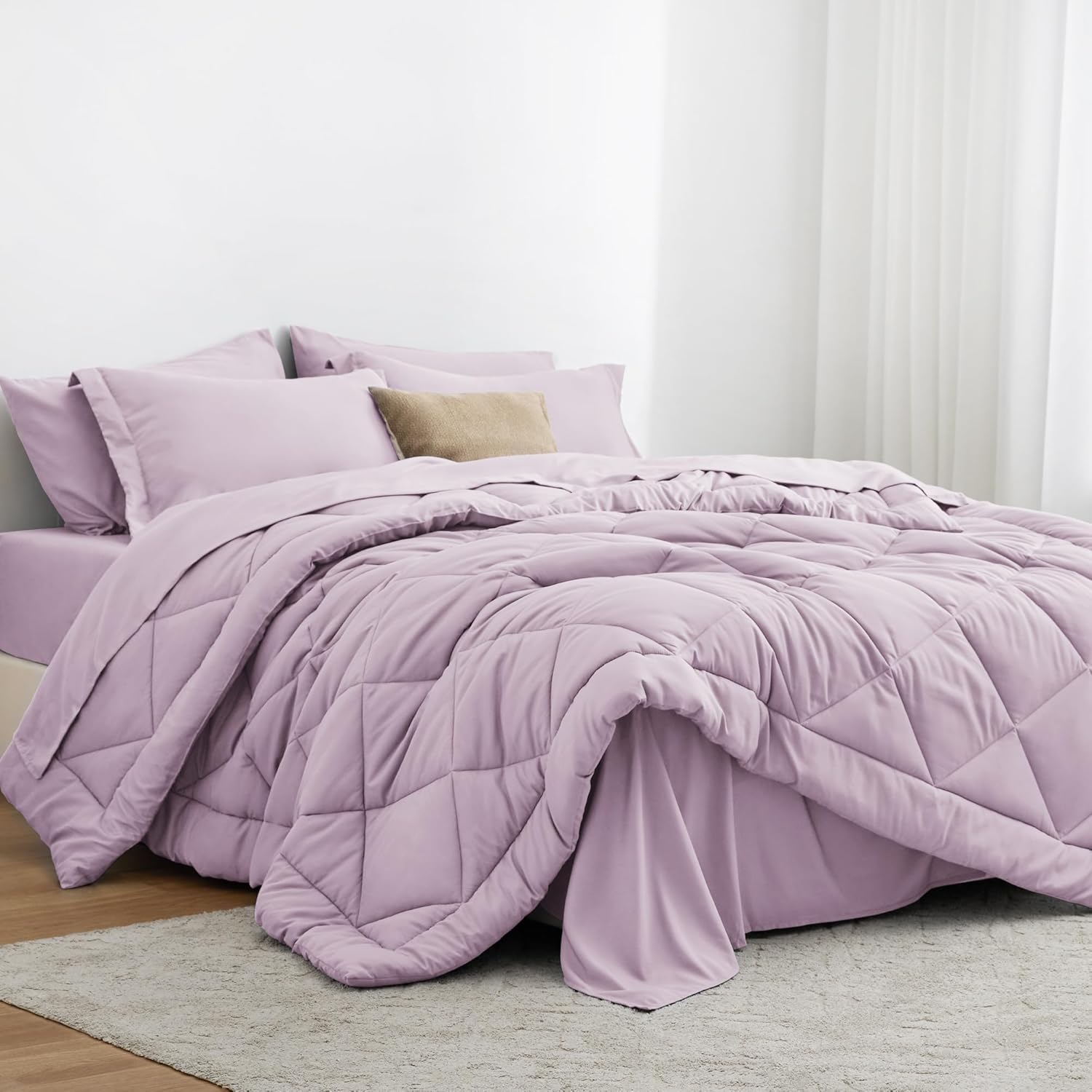 Twin XL Comforter Set Light Purple - Soft All Season Bedding