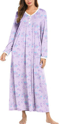 Ekouaer Cotton Nightgown for Women Full Length - Soft & Breathable