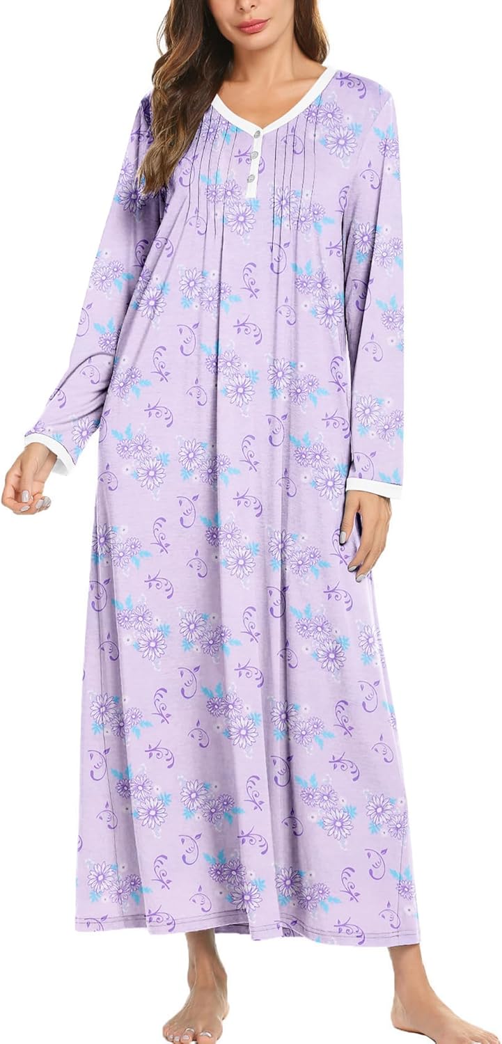 Ekouaer Cotton Nightgowns for Women - Soft Comfy Nightdress