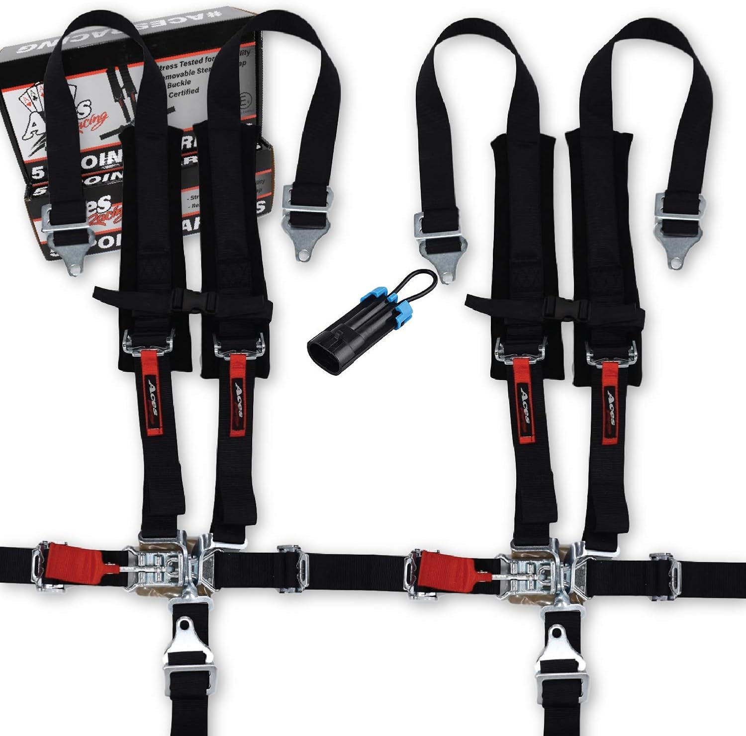 AAAA Aces Racing Harness Pair for Polaris RZR with Bypass Plug