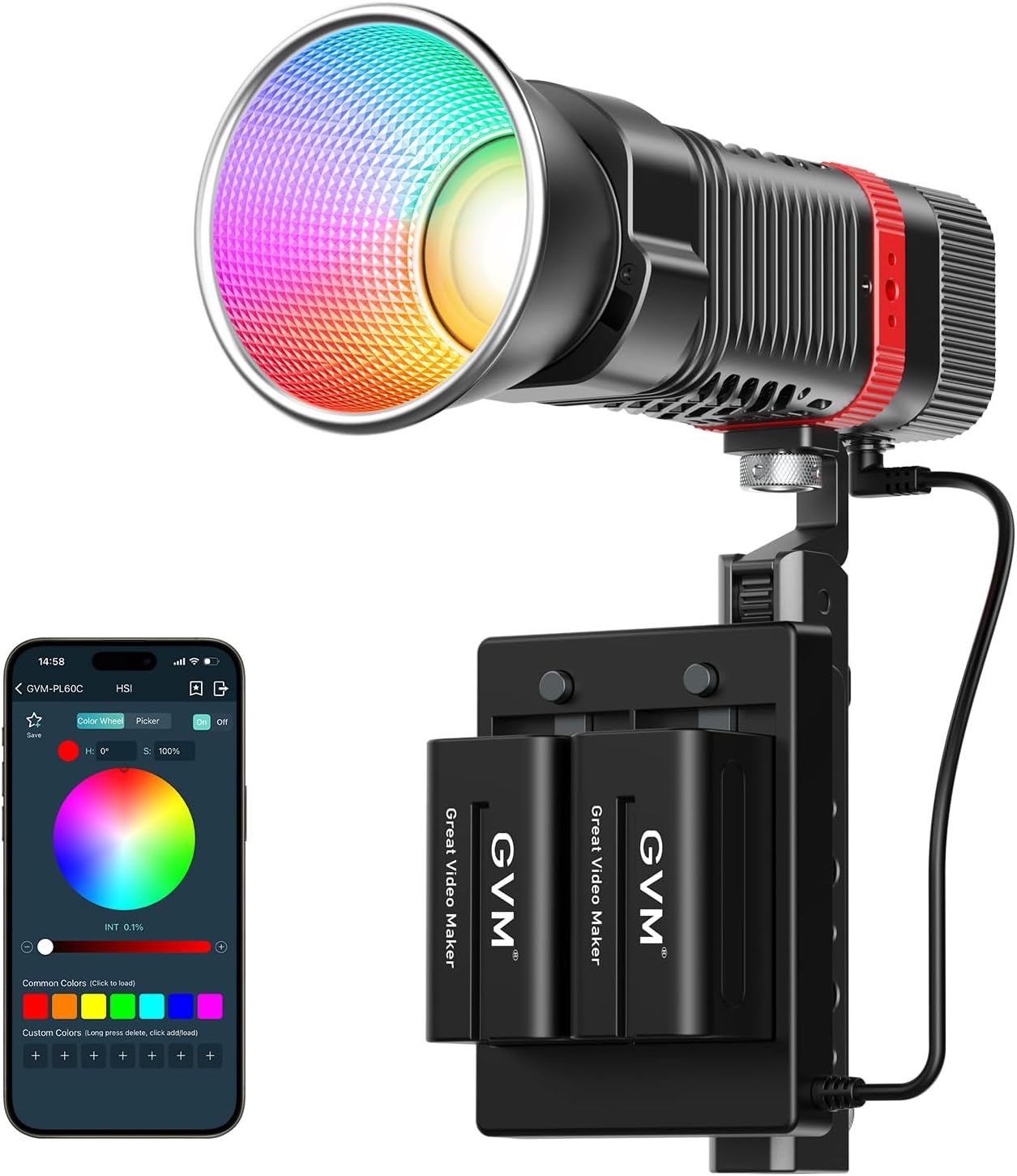 GVM 60W Portable Studio Lights for Professional Video Lighting