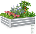 Quictent Galvanized Raised Garden Bed 4x3x1 Ft - Durable Metal Planter
