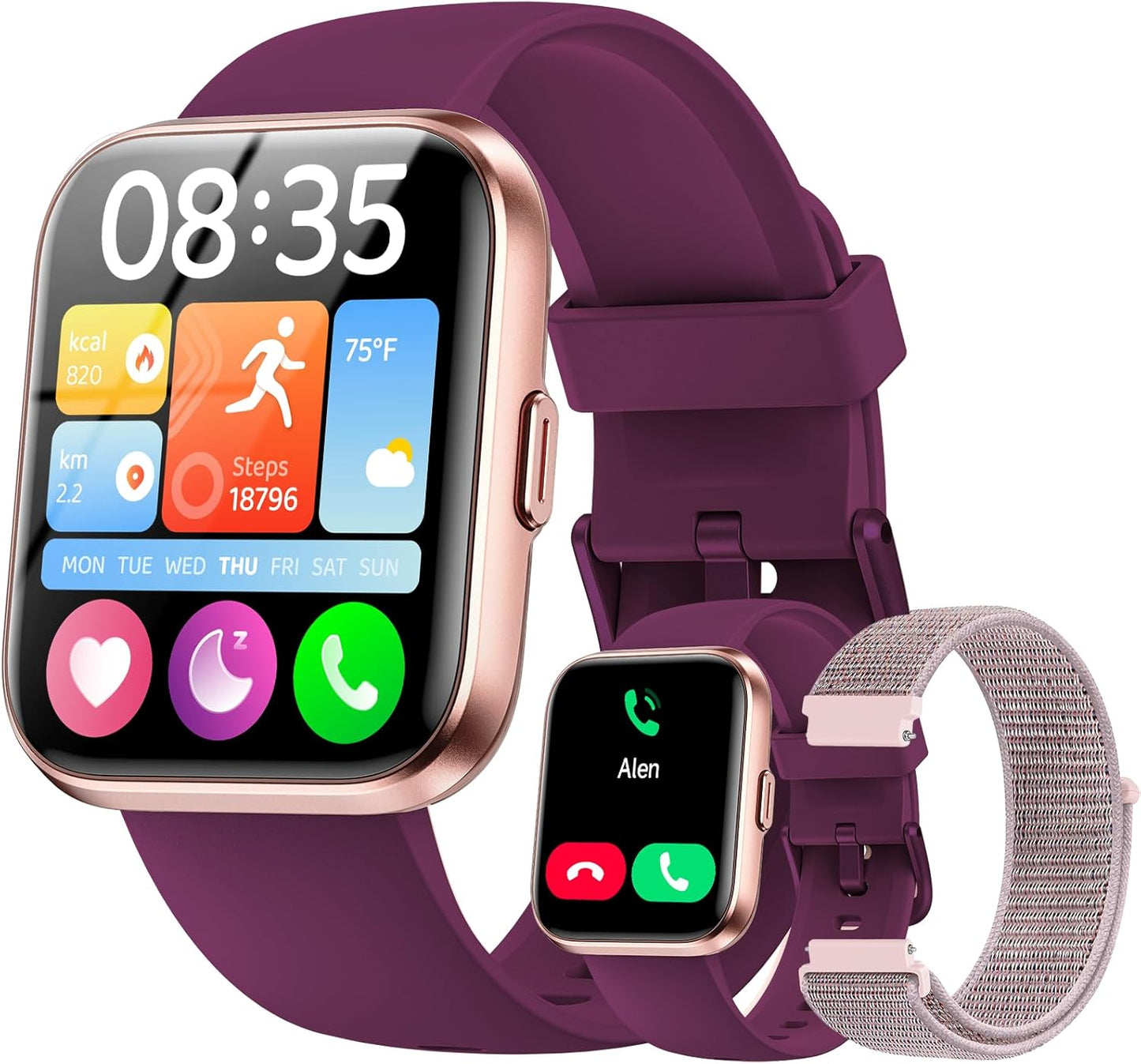 Smart Watches for Women Men with 1.85in Screen and Fitness Tracker