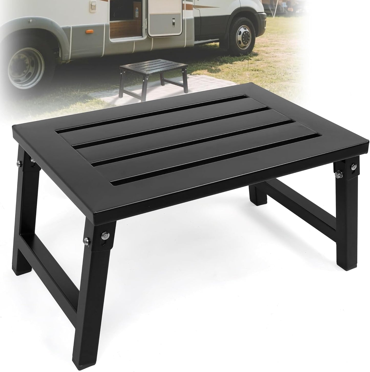 RV Step Stool Foldable 1000 lbs Capacity for Heavy Duty Use