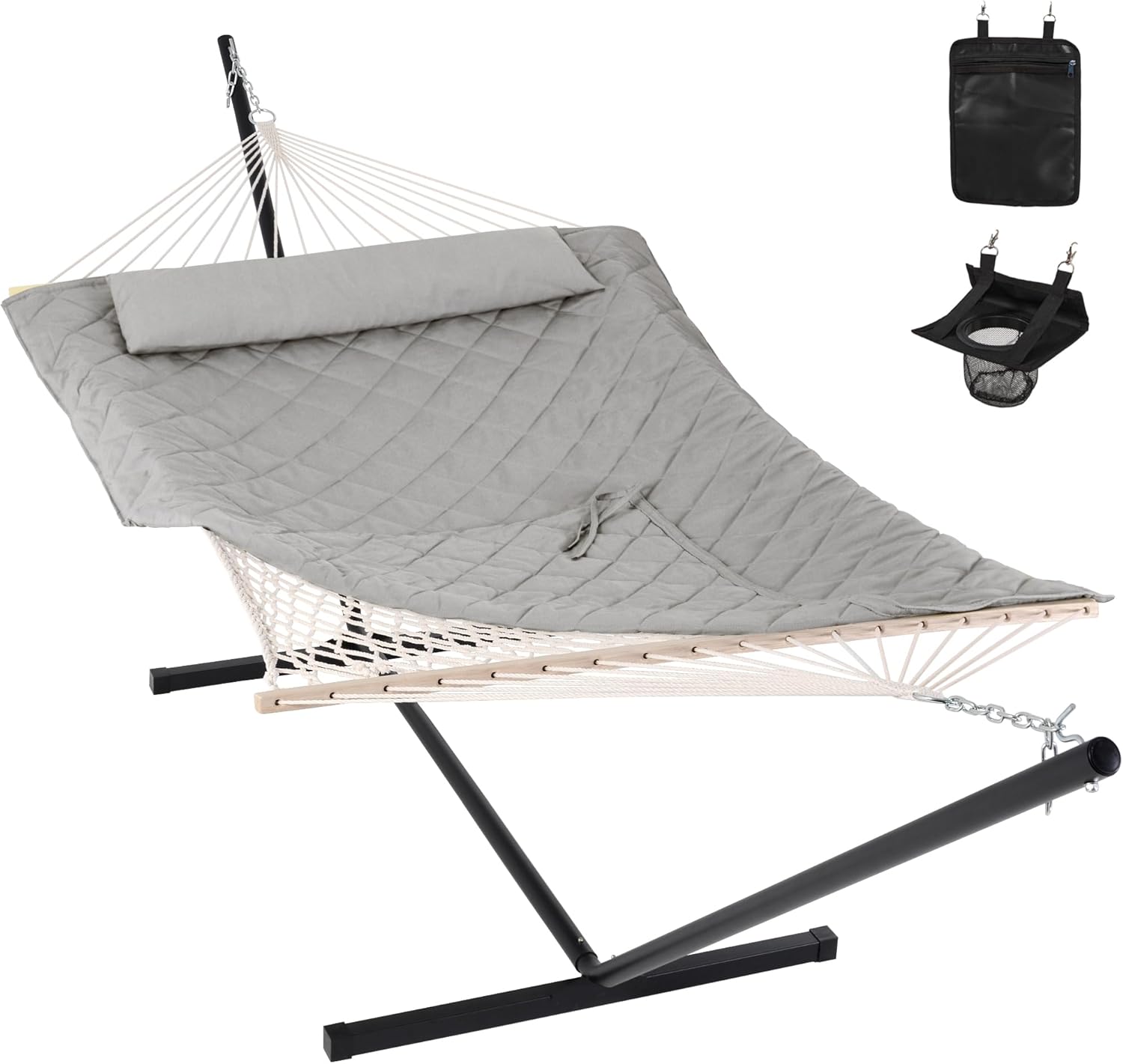 Double Rope Hammock with Stand 12FT for Ultimate Relaxation