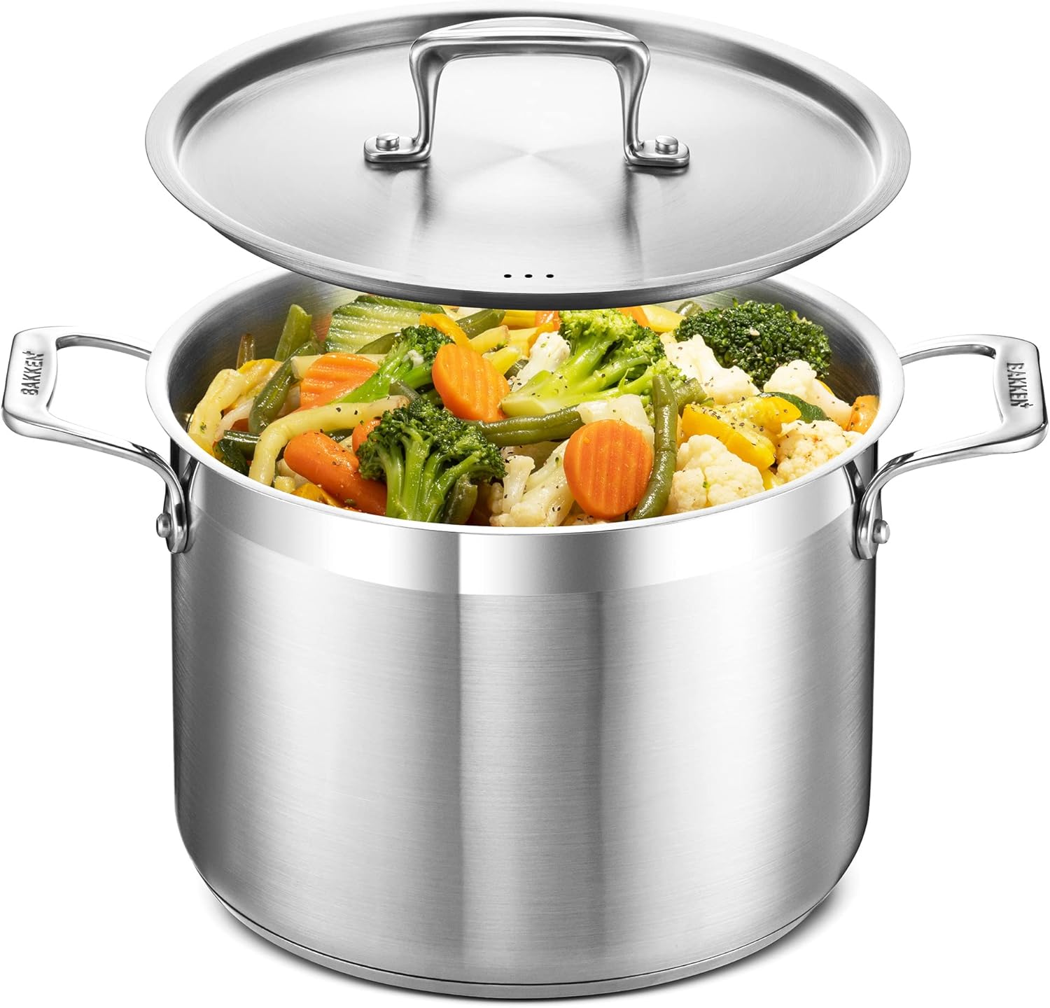 Stainless Steel Stockpot with Lid 8 Quart for Versatile Cooking
