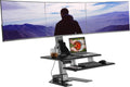 Triple 32ft Monitor Electric Standing Desk Converter - Motorized Sit