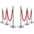 VIVOHOME Stainless Steel Stanchion Post Set with Velvet Ropes
