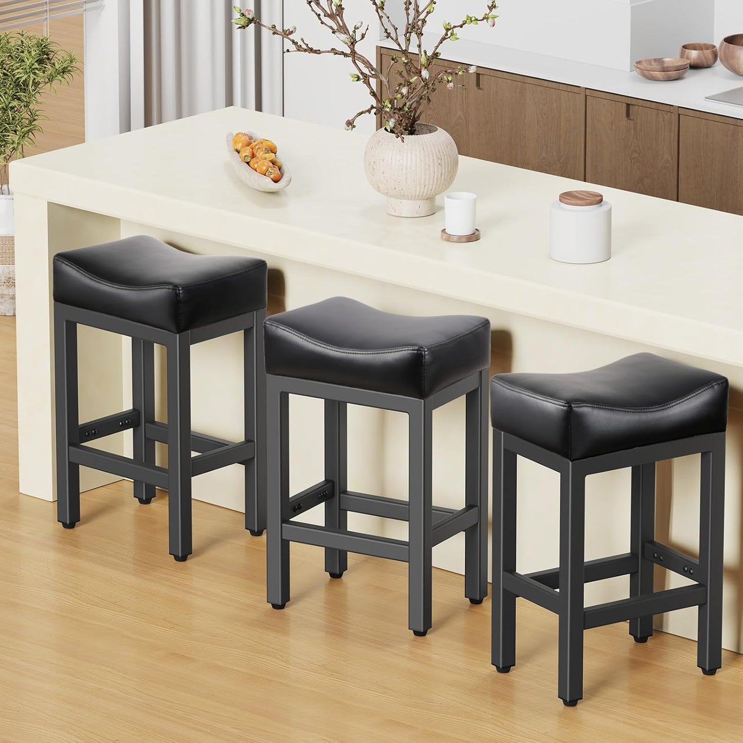 Counter Height Bar Stools Set of 3 for Kitchen Island Use