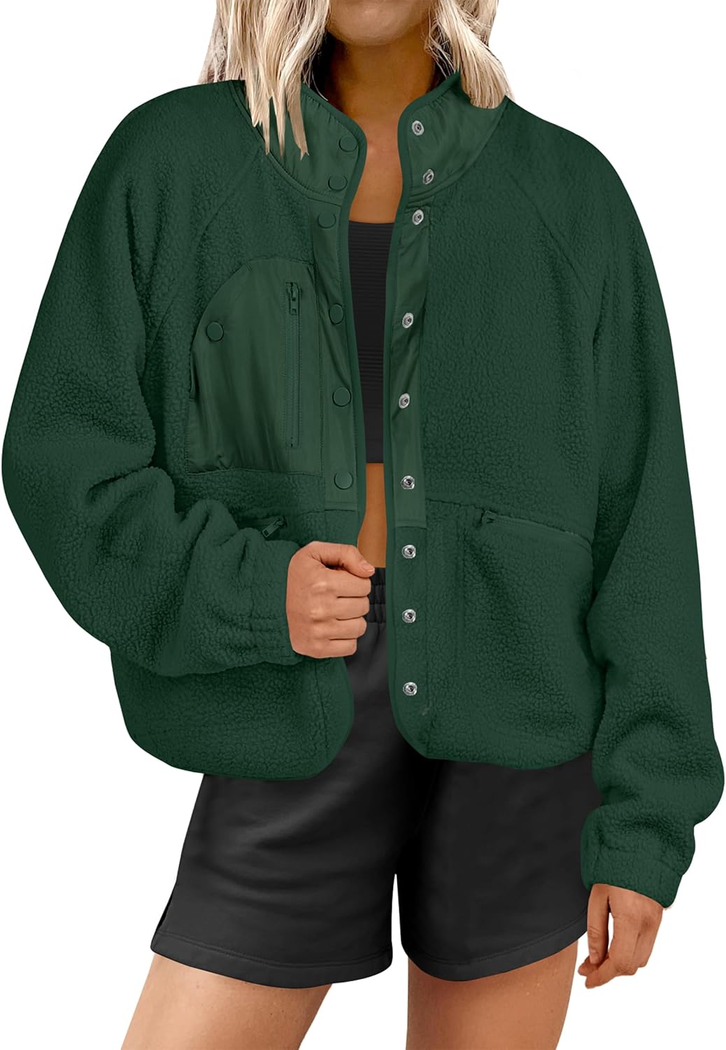 Womens Fuzzy Fleece Jacket for Fall Casual Style and Comfort