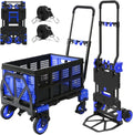 2 in 1 Folding Hand Truck Dolly with Basket for Easy Moving