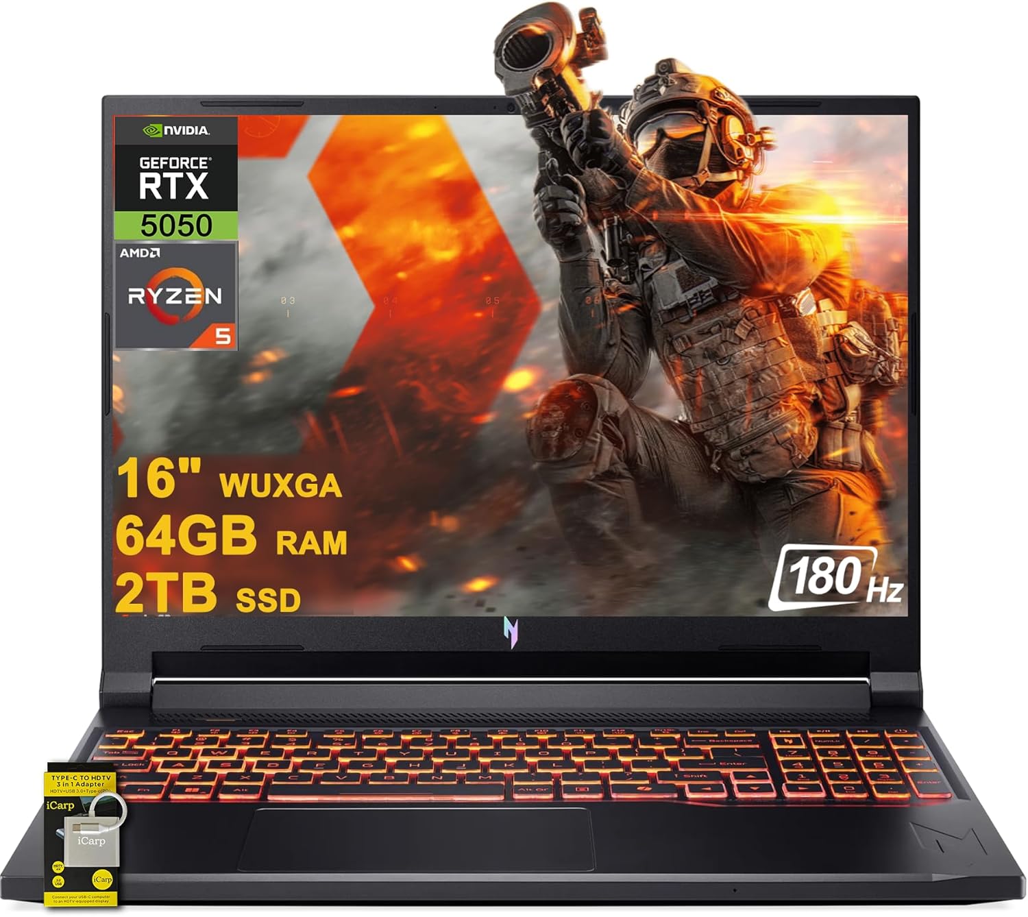 acer Nitro V 16 AI Gaming Laptop with 64GB RAM and 2TB SSD
