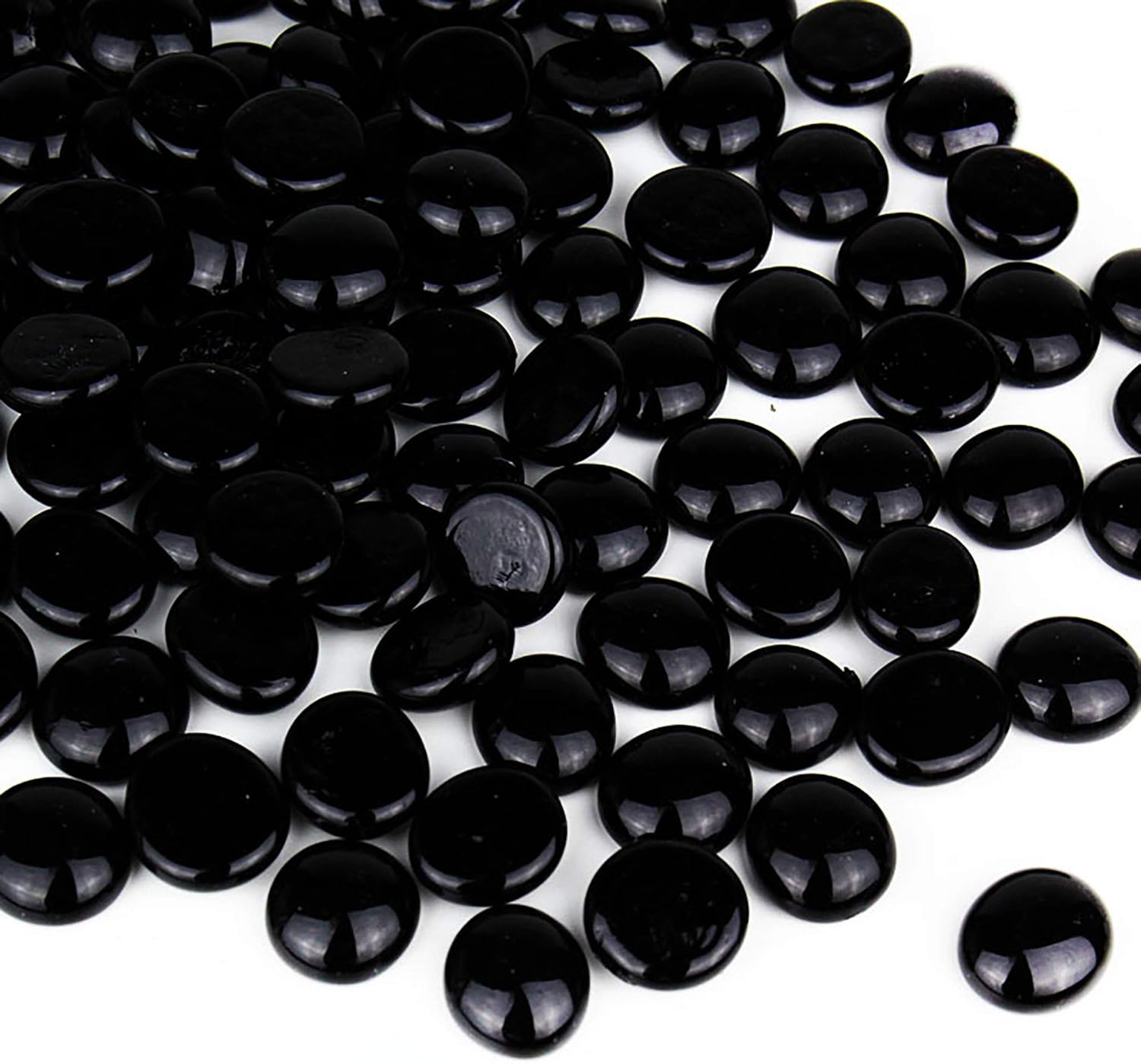 CYS EXCEL Black Glass Gemstone Beads for Decorative Mosaic Use