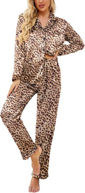 Ekouaer Womens Satin Pajama Set Classic Pattern - Silky Comfort Sets