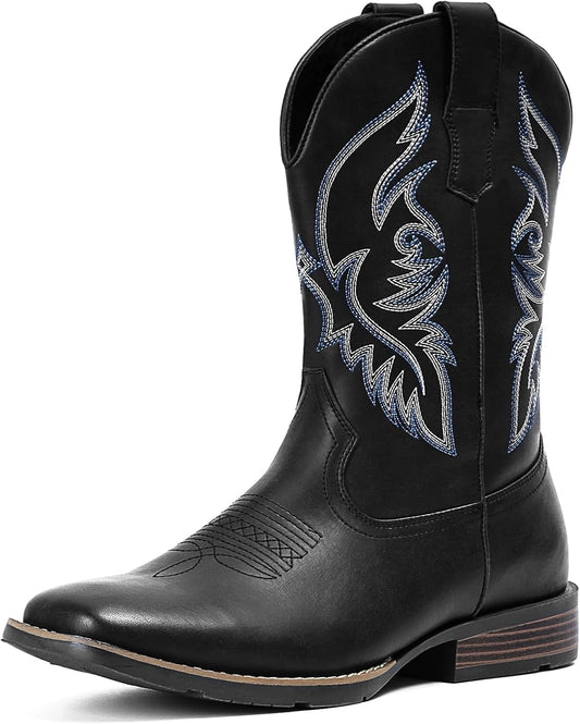 Durable Retro Classic Cowboy Boots For Men With Square Toe