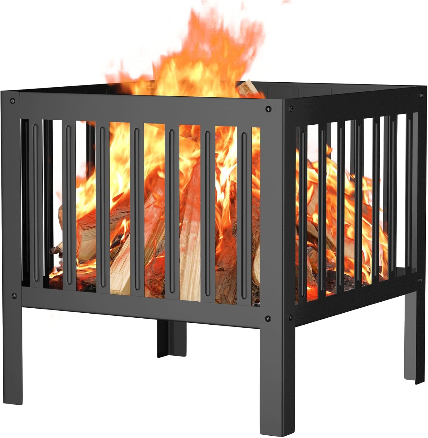16-Inch Square Steel Grating Fire Pit for Outdoor Gatherings