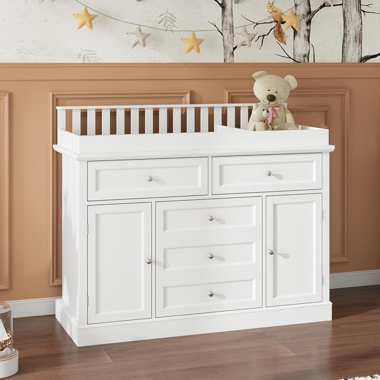 Nursery Dresser with Changing Table Top for Baby Storage