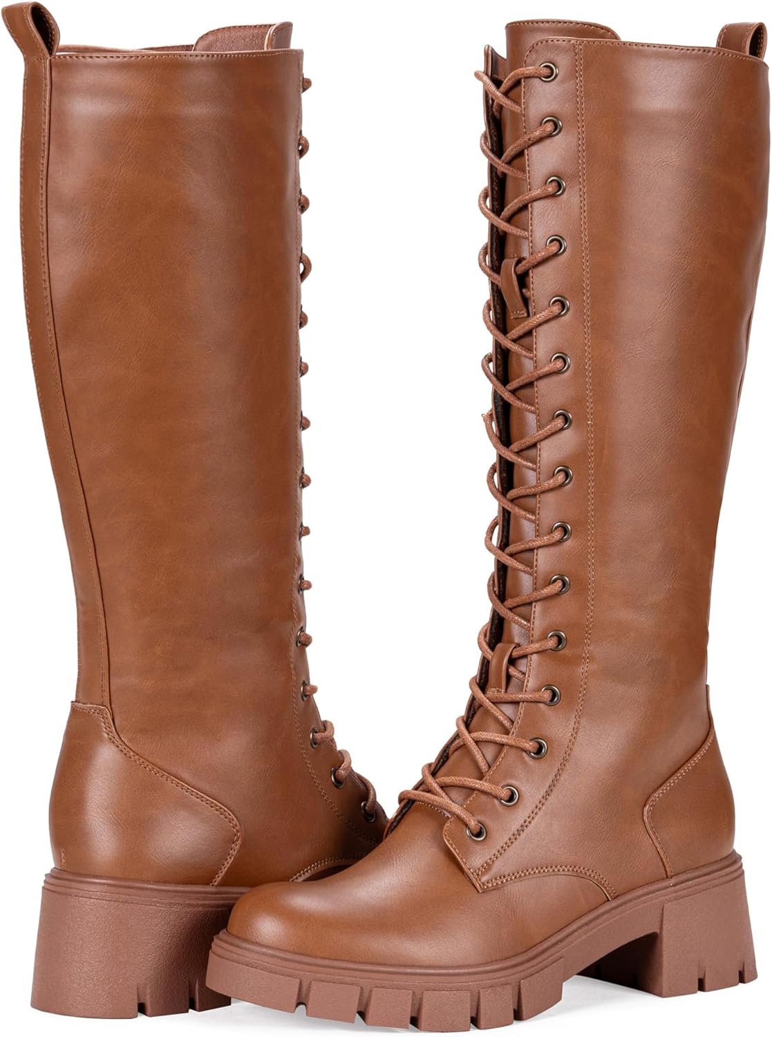 Vepose Women's Lace Platform Combat Knee High Boots for Style