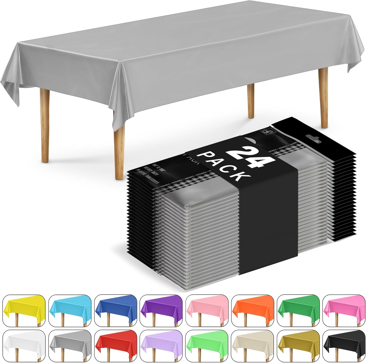 DecorRack 24 Pack Rectangular Tablecloths for Every Occasion
