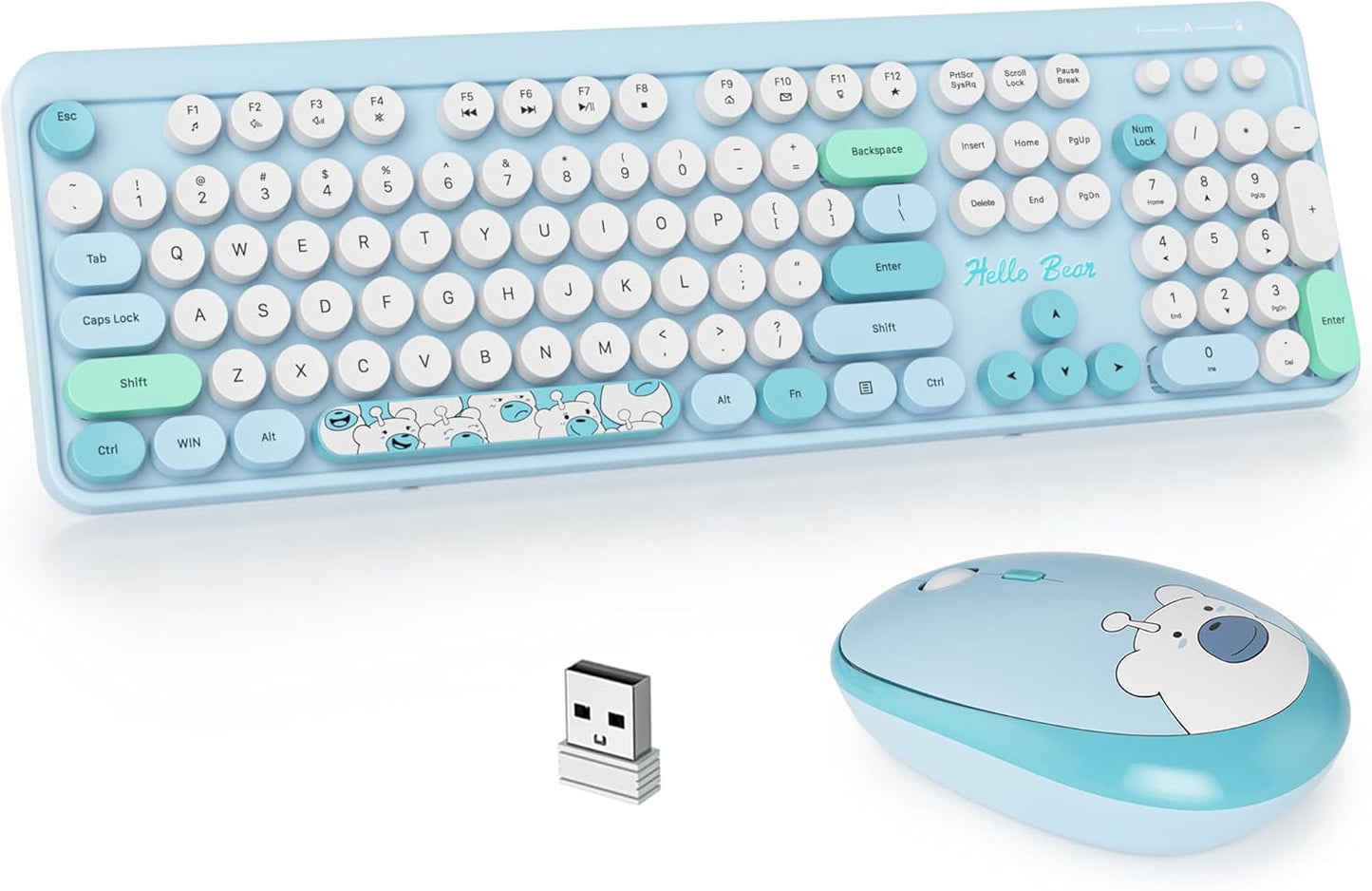 Retro Style Wireless Keyboard Mouse Combo for Effortless Typing