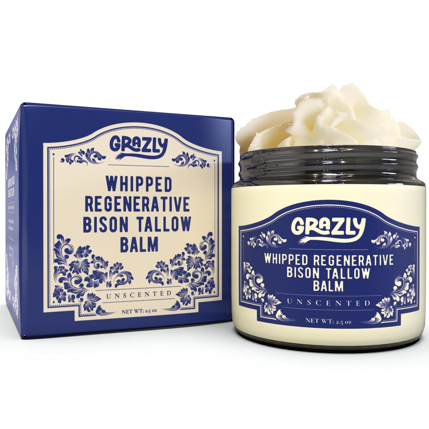 Whipped Bison Tallow Balm with Manuka Honey & Jojoba Oil