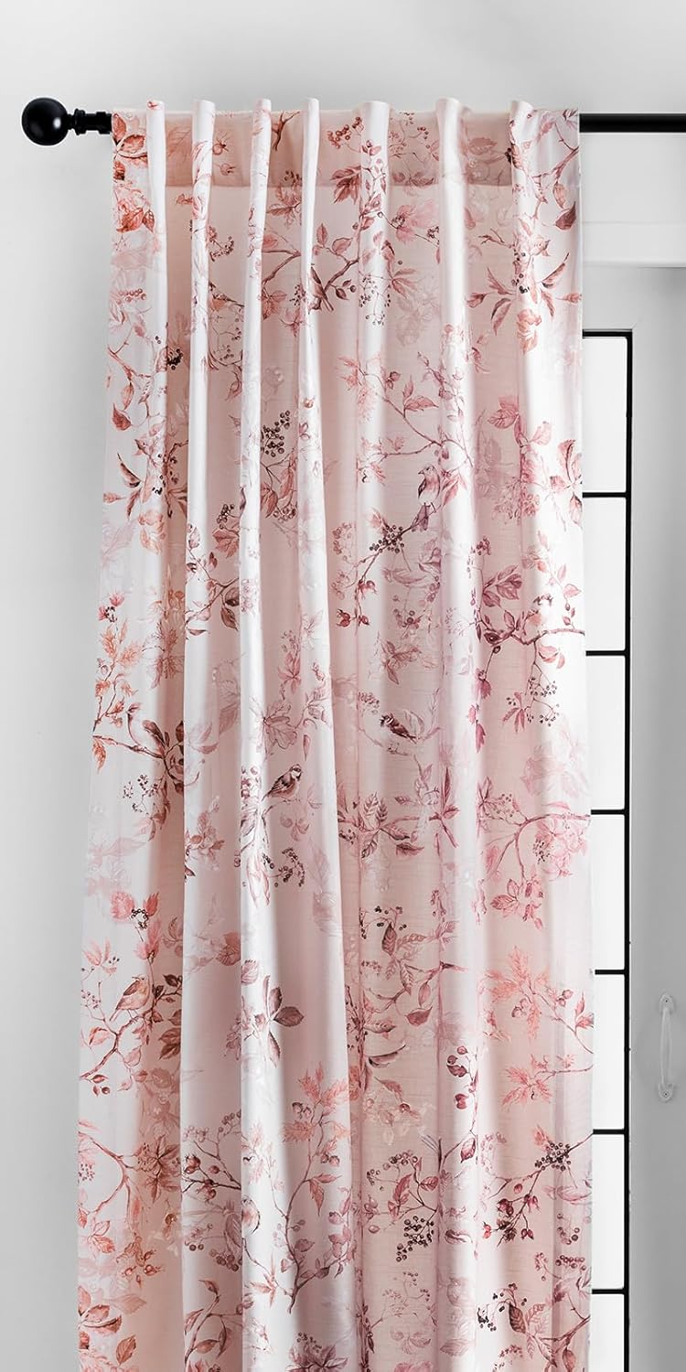 Elegant 100% Cotton Light Filtering Curtains for Living Room