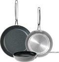 Nuwave 3-Piece Duralon Blue Ceramic Frying Pan Set 8 10 12