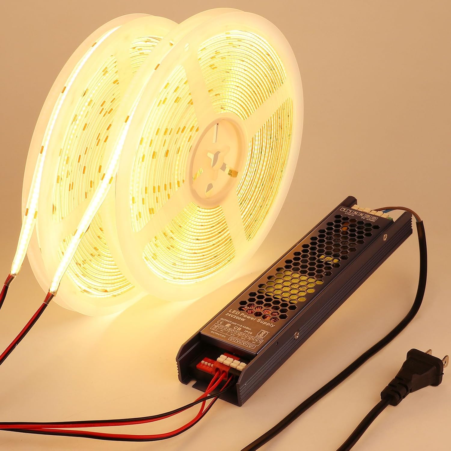 24V COB LED Strip Light Waterproof 65.6ft for Indoor Outdoor Use
